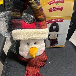 Christmas Penguin Door Hanger with box XMAS Penguin Decor